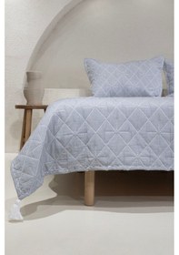 Resim Koza Home Stella Lacivert Çift Kişilik Baklava Desenli Yatak Örtüsü 230x250 Lacivert 