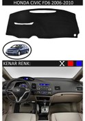 Resim Torpido Koruma Halısı Siyah Kenar Renk Siyah Honda Civic Fd6 2006-2010 İle Uyumlu 