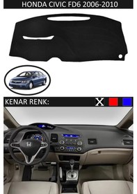 Resim Torpido Koruma Halısı Siyah Kenar Renk Siyah Honda Civic Fd6 2006-2010 İle Uyumlu 