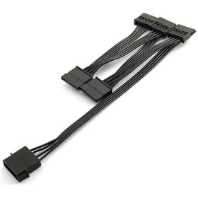 Resim Molex to 5 Sata Power Kablo Ide 4 Pin Sata 15 Pin Sata Güç Kablos 