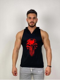 Resim Black İstanbul Black - Punisher Lav - Tank Top Gym Kapşonlu Hoodie Sporcu Atleti 