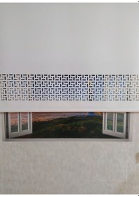 Resim Ekru Lazer Kesim Modern Stor Güneşlik Perde 