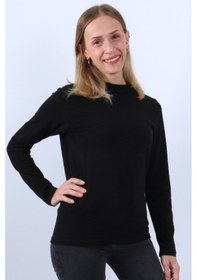 Resim Kadın Balıkçı Yaka Uzun Kollu Body Siyah 