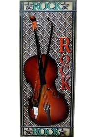 Resim Pano Keman Dikey Vintage Müzik Temalı Dekoratif Ev Ofis Hediyelik 