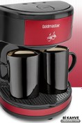 Resim GoldMaster Bi Kahve Kırmızı Çift Kupalı Filtre Kahve Makinesi 