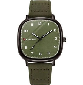 Resim Wezone Synoke Kare Kadranlı Suya Dayanıklı Deri Kordonlu Erkek Saati, 40mm Cam, 3bar, Antik Tasarım Kahverengi 