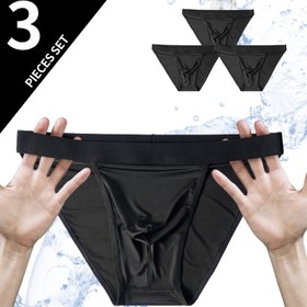 Resim 3'lü Paket Erkekler için Buz İpeksi İç Çamaşırı - Spor & Gym için Nefes Alabilir Hızlı Kuruyan Dikişsiz Boxer Külotlar, Sürtünmeye Karşı Esnek Bel Bandı, Yumuşak Esnek Görünümlü Siyah Günlük İç Çamaşırı, Antrenman İç Çamaşırı, Şık Görünüm, Rahat Kalıp 