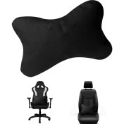 Resim FourForce 3D Ortopedik Oto Araç Oyuncu Koltuk Bel Destek Yastığı 36X26CM 1 Adet AL4336 Siyah 