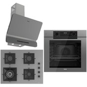 Resim Ferre Grey FryArt Ankastre Set ( QEP63CPR - SC408-WFA - D082-SA ) A++ Sessiz Davlumbaz - 65 cm Ocak 