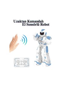 Resim Uzaktan Kumandalı Robot El Sensörlü Şarjlı Led Işık Moonwalk Yürüyen Akıllı Robot 19 Fonksiyon 