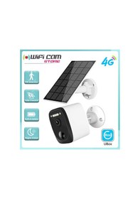 Resim 4g Sim Kartlı 1080p Sabit Solar Güneş Enerjili Kamera 3mp 