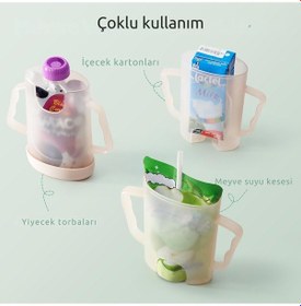 Resim Momcozy Alıştırma Bardağı, Bebek Gıda Poşetleri Ve Içecek Kutuları Için Pembe 