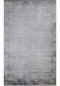 Resim Gabardin Halı Morena Serisi 17153 Akrilik Halı Salon Oturma Odası Halısı Gri 