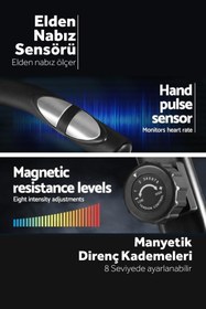 Resim Voit V-fit By Manyetik Eliptik Bisiklet (SESSİZ ÇALIŞIR, ELDEN NABIZ ÖLÇER) 