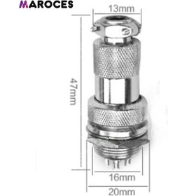 Resim Gx-16 16Mm 2 Li Mayk Erkek Şase Fiş 10 Adet 