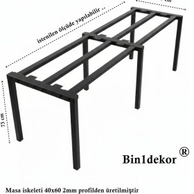 Resim BIN1DEKOR Ağaç Masalarınız Için Metal Salon Yemek Masa Ayağı (Masif ve Ceviz Masalar) Toplantı Çalışma Masası 