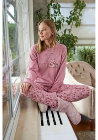 Resim Aydoğan Kadın Bisiklet Yaka Termal Pijama Takımı 30021p- 1 Adet Pembe 