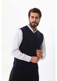 Resim Pelikan Erkek V Yaka Yün Süveter 4p10 Lacivert 