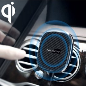 Resim Sones Nıllkın Mc027 Araba Hava Çıkışı Havalandırma Dağı Kelepçe Tutucu 10 W Hızlı Şarj Qi Manyetik Kablosuz Şarj Cihazı Siyah 