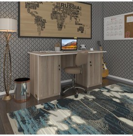 Resim Kenzlife Ofis Masası Masi Oka Crd 75 170 60 Kilitli Kapaklı Dolap Çiftli Bilgisayar Çalışma Masası 