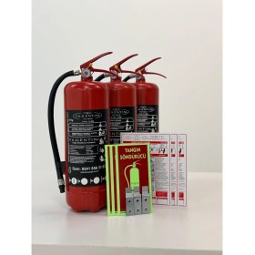 Resim Vallentina 6kg Tozlu Yangın Söndürme Cihazı Ruhsata Uygun Tse-Hyb/cebelgeli(Talimat-Levha-Askı Aparatlı)3 adet 