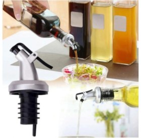 Resim Mediterian 4'lü Siyah Kapaklı Şişe Ucu ve Yağdanlık Tapa Seti, 4 Parça 