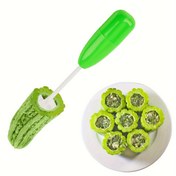 Resim 4'lü Çiftli Meyve ve Sebze Çekirdek Çıkarma Seti, Yüksek Dizin Plastik Kolu ve Değiştirilebilir Spiral Başlıkları ile, Zucchini, Salatalık, Elma, Armut için Dayanıklı ABS Çekirdek Çıkarma - Mutfak Aleti (1 adet) 