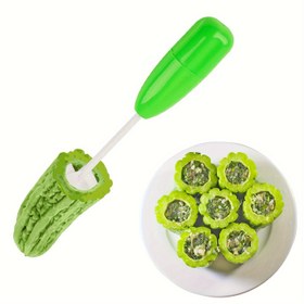 Resim 4'lü Çiftli Meyve ve Sebze Çekirdek Çıkarma Seti, Yüksek Dizin Plastik Kolu ve Değiştirilebilir Spiral Başlıkları ile, Zucchini, Salatalık, Elma, Armut için Dayanıklı ABS Çekirdek Çıkarma - Mutfak Aleti (1 adet) 