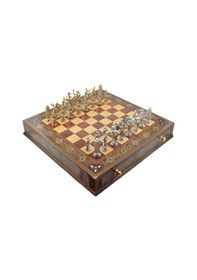Resim Gifthome Metal Satranç Takımı-seti battal yunan parlak sedefli ce 