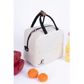 Resim Termal Çanta Isı Yalıtımlı Su Geçirmez Yemek Taşıma Beslenme Çantası Askılı Krem 