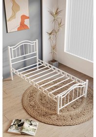 Resim Argimo Belinay Ferforje Beyaz Çift Kişilik Metal Karyola 180x200 