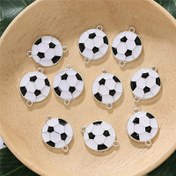 Resim DIY Takı için 10 Adet Futbol Charm Bağlantı Parçaları - Kolyeler, Anahtarlıklar & Aksesuarlar için Alaşım Kolye Uçları 