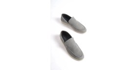 Resim Mubiano Hakiki Deri -MBKRY22103GR Gri Nubuk Erkek Loafer 