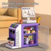 Resim Mini Süpermarket Kahve Makinesi Oyuncak, Kart Geçirme Fonksiyonlu ve Aksesuar Depolamalı Çocuklar İçin Mağaza Oyunu (Piller Dahil Değildir) 