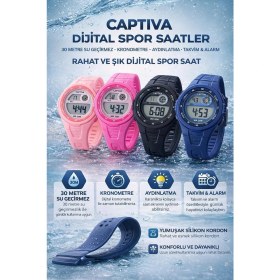 Resim Captiva Digital 3 Atm Suya Dayanıklı Işık+Alarm+Kronometre+Takvimli Çoçuk Kol Saati CP.ML.001S2 