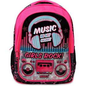 Resim Muggle Okul Çantası Music Siyah Mu-7143 