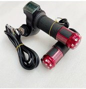 Resim Dashanshop Evrensel Elektrikli Bisiklet Motor Gaz Kolu Çift Ekran Voltaj Göstergeli Kırmızı Siyah 