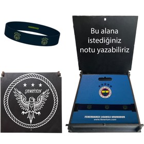 Resim Fenerbahçe Lisanslı Logolu Hediye Siyah Kanarya Ahşap Kutulu Bileklik 