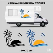 Resim Run Grafik Shop KARAVAN PALMİYE GÜNEŞLİ STİCKER 