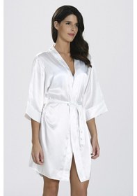 Resim Nbb Kadın Ekru Bride Saten Sabahlık 001 