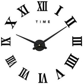Resim Dıy 3D Dekoratif Büyük Boy Sticker Duvar Saati Siyah Renk Siyah 