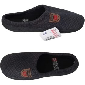 Resim Gezer Erkek Gri-Siyah Desenli Ortopedik Taban Ev İçi Günlük Terlik 