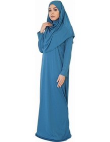 Resim Zehranaz Namaz Elbisesi Petrol Mavi Fermuarsız Namaz Elbisesi Petrol Mavi 
