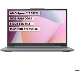 Resim LENOVO Ideapad Slim 3 AMD Ryzen 7 5825U 16 GB 512 GB SSD 15.6" FHD FreeDos 82XM00U4TX 