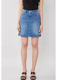 Resim Kadın Açık Mavi Jean Midi Etek 16S100-1 