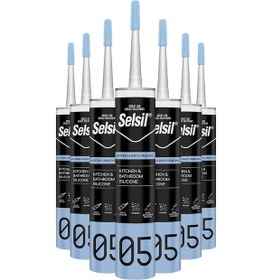 Resim Selsil Şeffaf Mutfak Banyo Duşakabin Silikonu 280 ML 25 Adet 1 Koli Şeffaf Şeffaf 