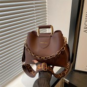 Resim Kadınlar için Retro Tote Çanta, Çıkarılabilir Ayarlanabilir Zincir Askısı ve Kapatma - Altın Tonu Donanımı, Çok Renkli Seçenekler (Haki/Kahve Kahverengi/Açık Kahverengi/Beyaz/Siyah) - Alışveriş, Seyahat, Partiler için Düz Renk Çanta altın tonlu metal zincir askı ve toka - Yapılandırılmış dikdörtgen tasarım & pürüzsüz kenarlar, şık minimalist bayan çantası - Astar yok, sadece elde taşıyabileceğiniz vintage markalı çantalarda üstün kalite 