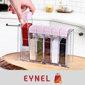 Resim Standlı Baharatlık Seti Delikli Kapaklı Baharat Saklama Takımı Baharat Saklama Kapları Baharat Kutusu (Antrasit, 6'lı Set) 