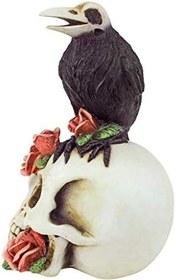 Resim Design Toscano Karga ve gül, kuru kafa heykeli günü, poliresin, tam renk, 19 cm 