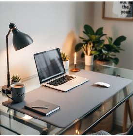 Resim Mouse Pad Gri Masa Matı 120x240cm Suni Deri Desk Mat Ofis Dekor 120 Cm 240 Cm 